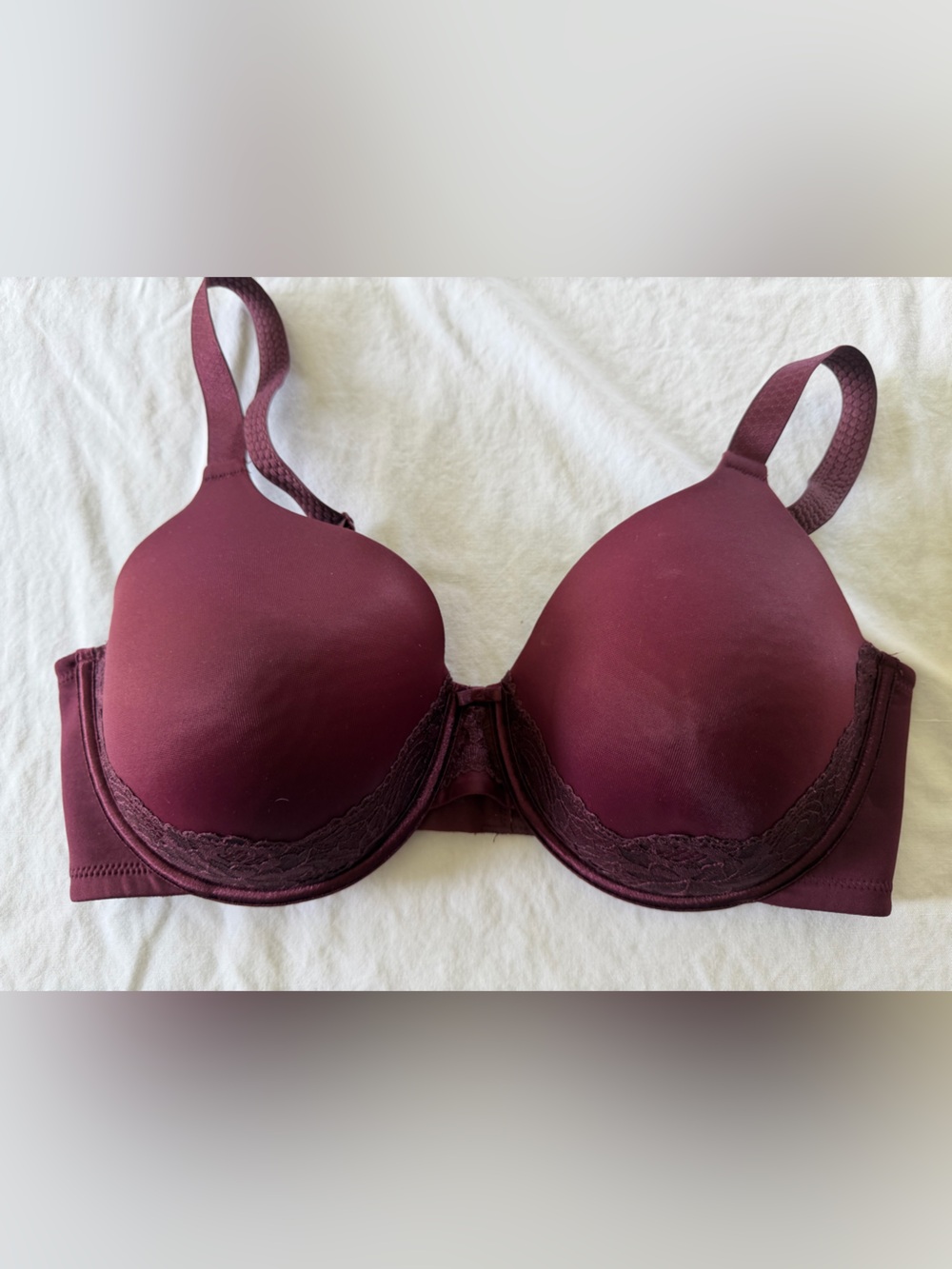 Vanity Fair Seamless Lace-Trim Bra - Wine
